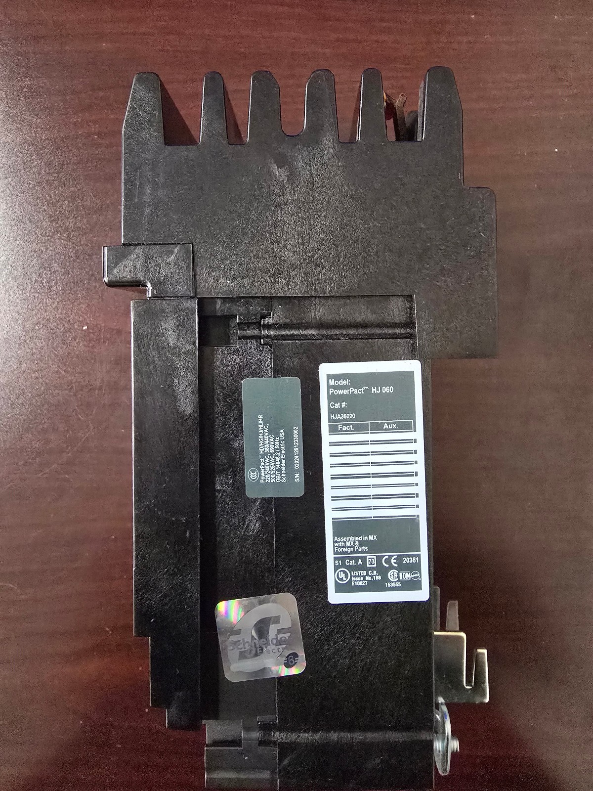 HJA36020 – Square D – Molded Case Circuit Breaker I-Line Plug-In – 20 Amp