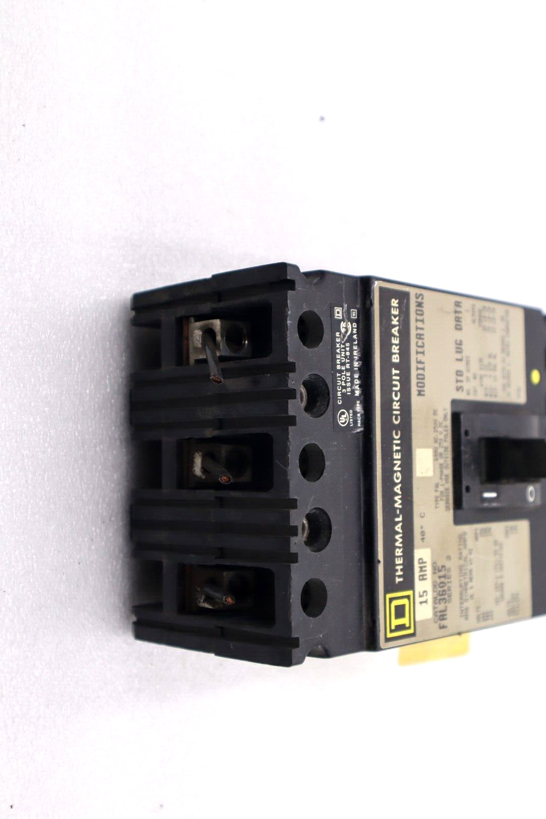 THERMAL MAGNETIC CIRCUIT BREAKER FAL36015 SERIES 2 15AMP SQUARE D #L-502