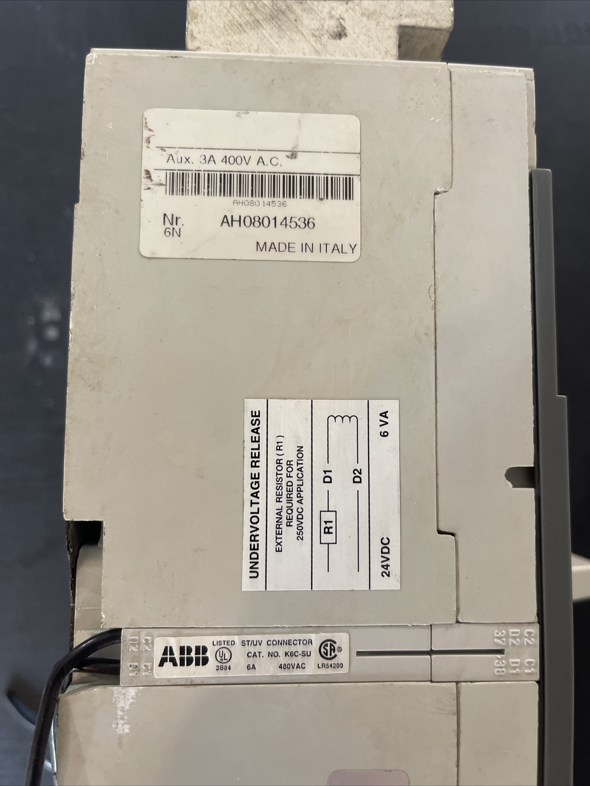 ABB S6N SACE S6 600amp NR. AH08014535