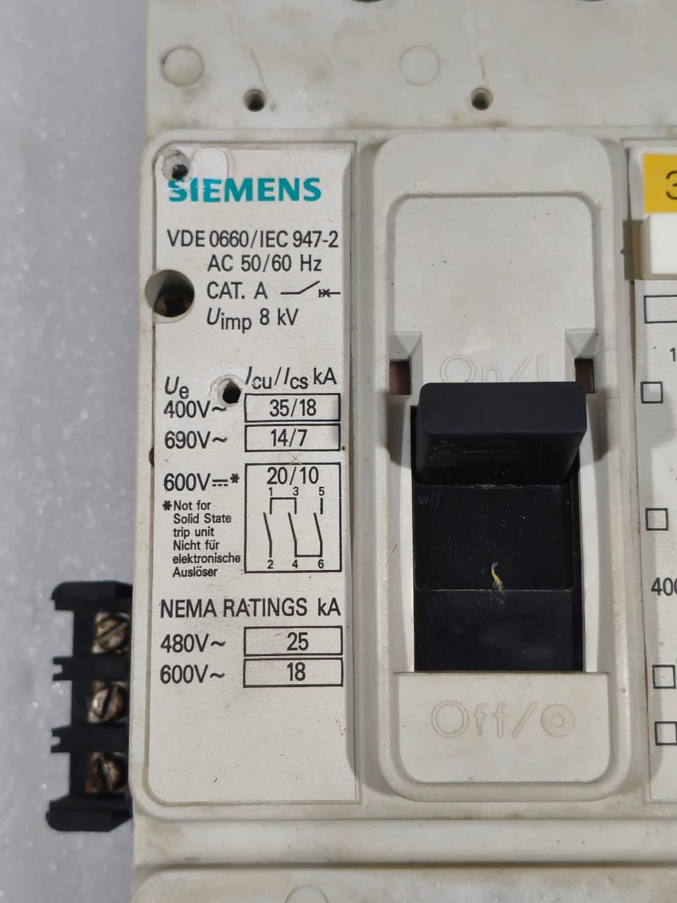SIEMENS 3VF4 160-200AMP 4POLE CIRCUIR BREAKER FREE FAST