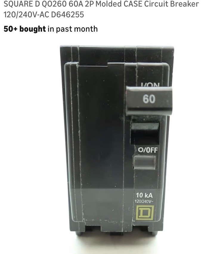 NEW SQUARE D QO260 CIRCUIT BREAKER 60A 2POLE 120/240V 50/60HZ