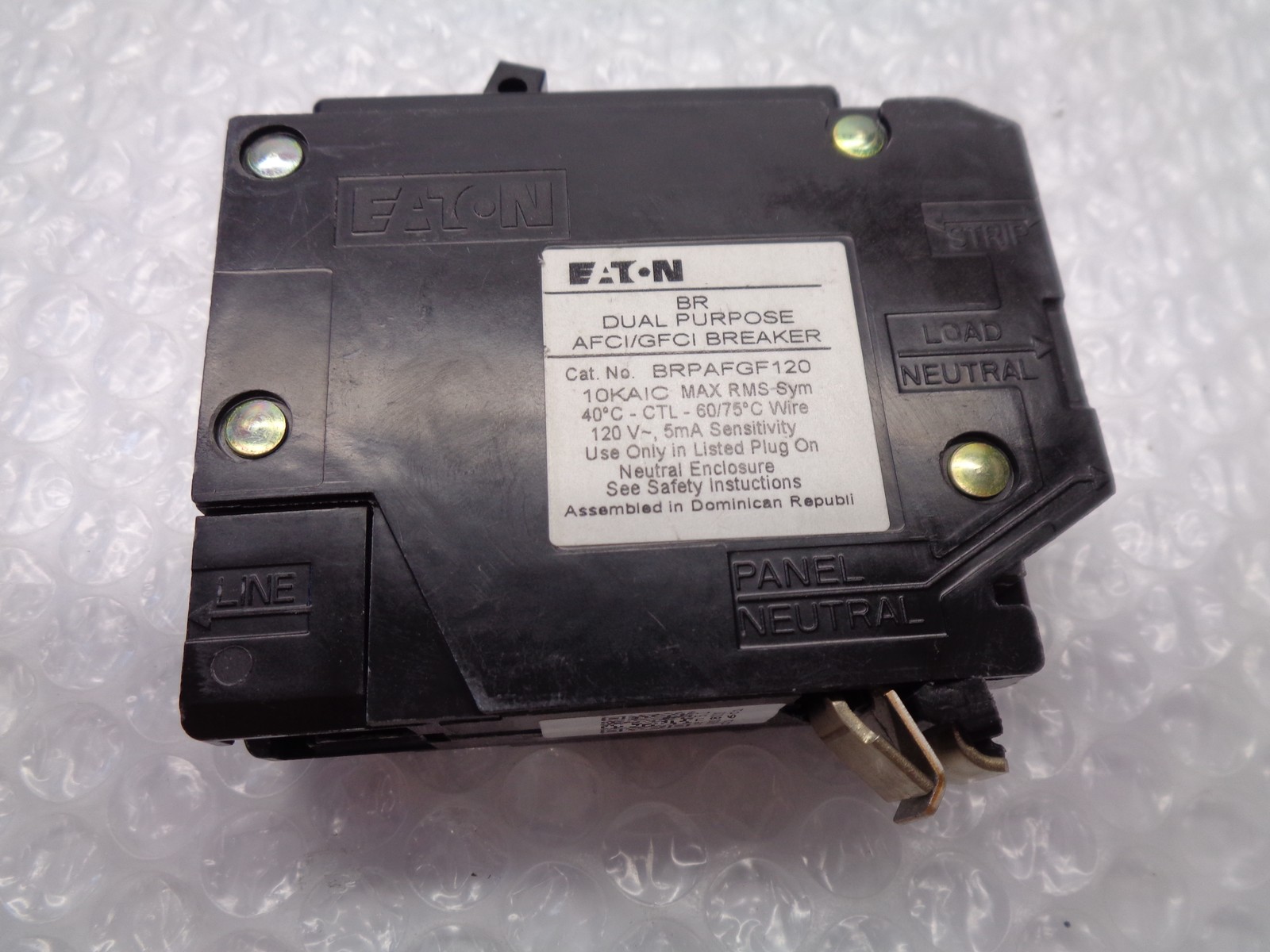 EATON BRPAFGF120 BREAKER 1POLE 20AMPS LOT OF 5 NSNP