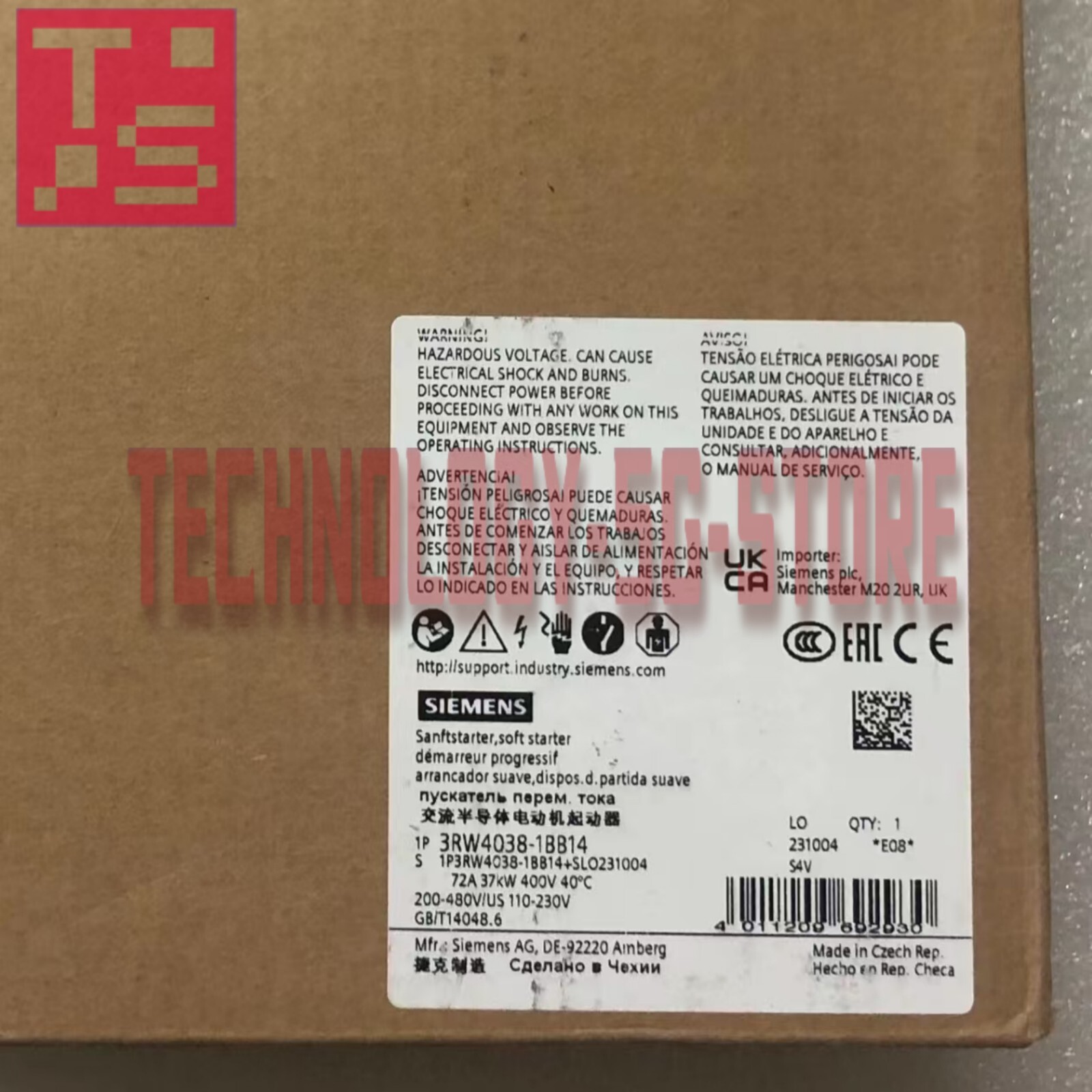 SIEMENS 3RW4038-1BB14 Soft Starter# 1pcs New In Box