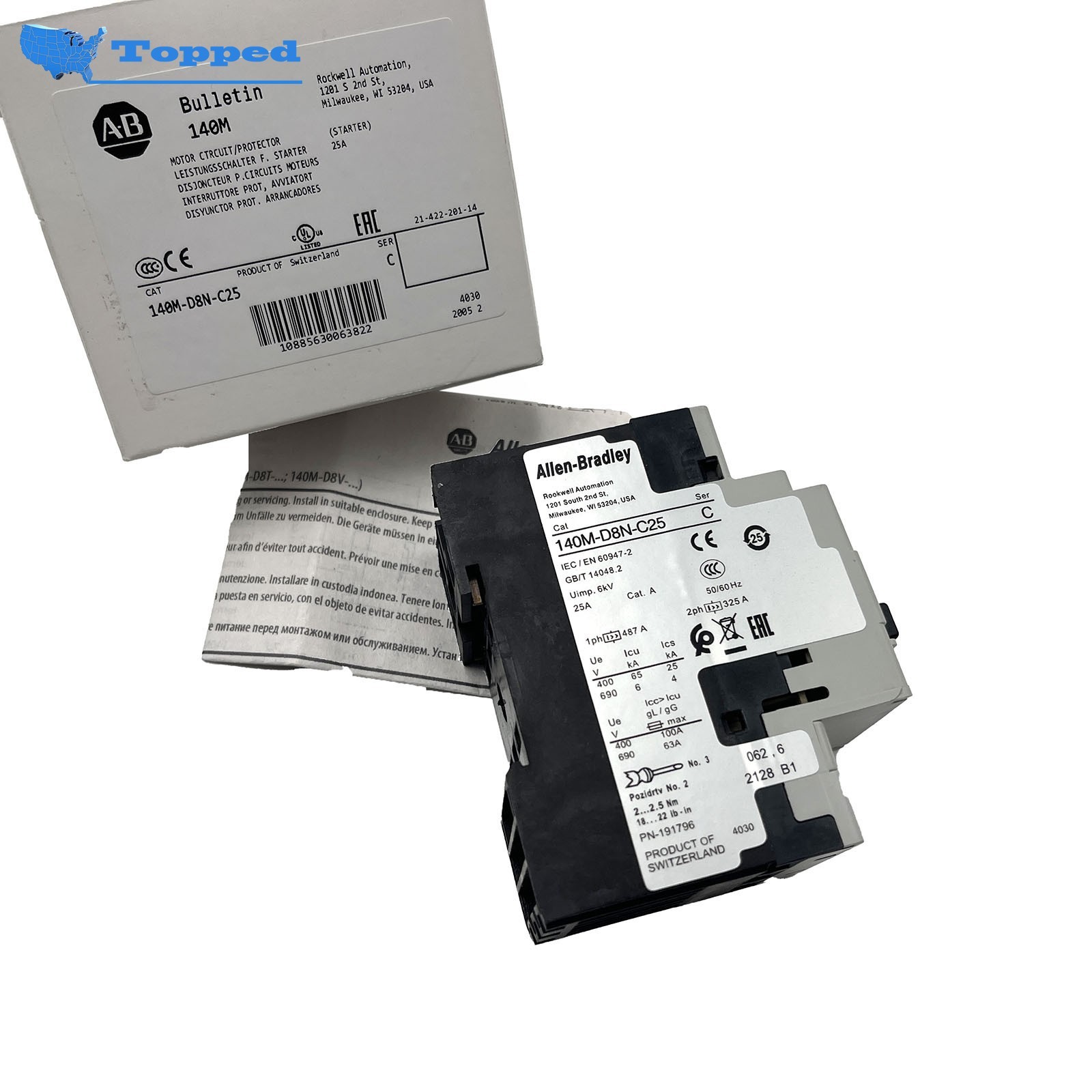 140M-D8N-C25 Motor Protector 25A Starter for Allen Bradley