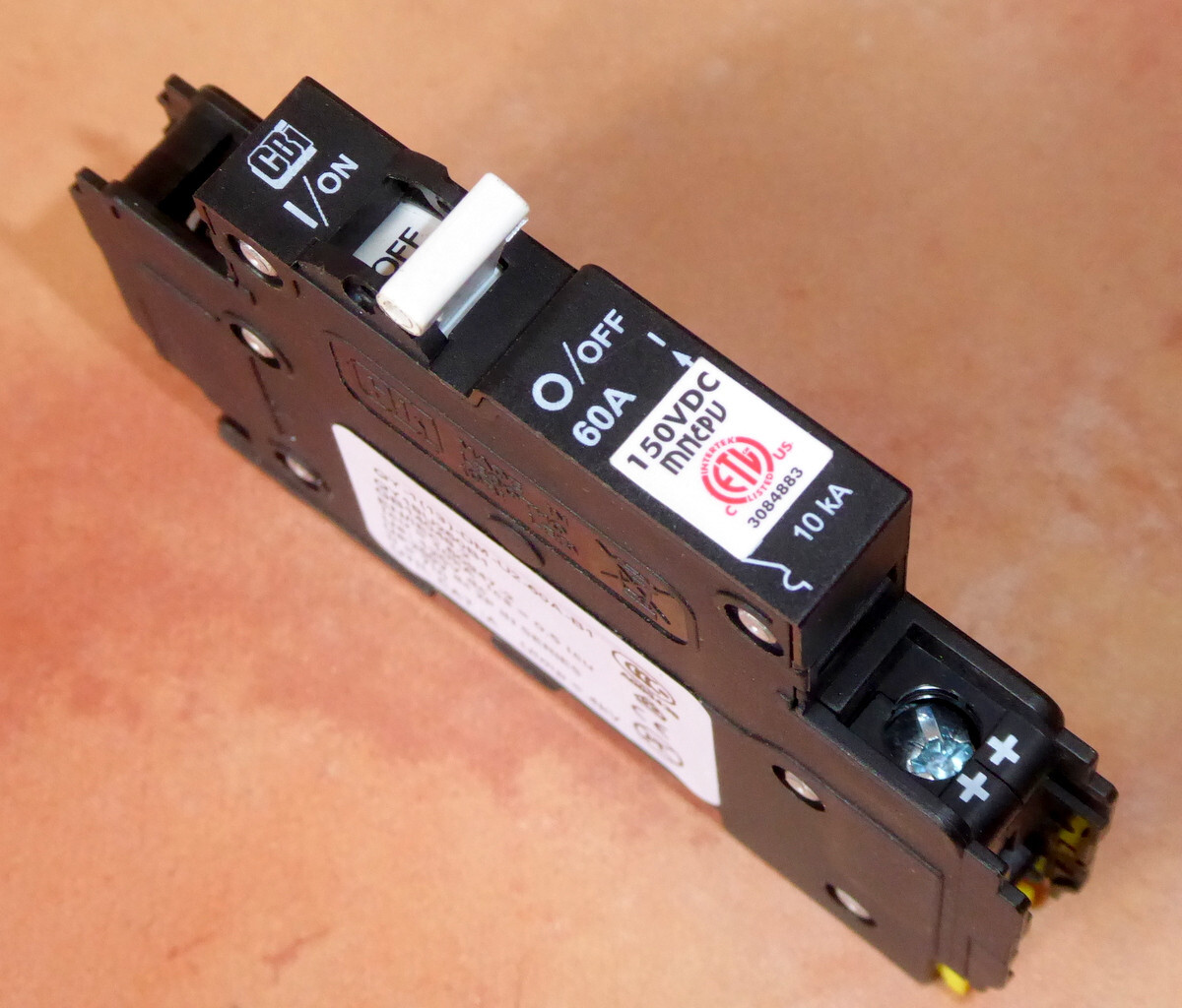 CBI QY-1(13)-DM-U2-60A-B1 125V DC Miniature Circuit Breaker 60A 1-Pole DIN Rail