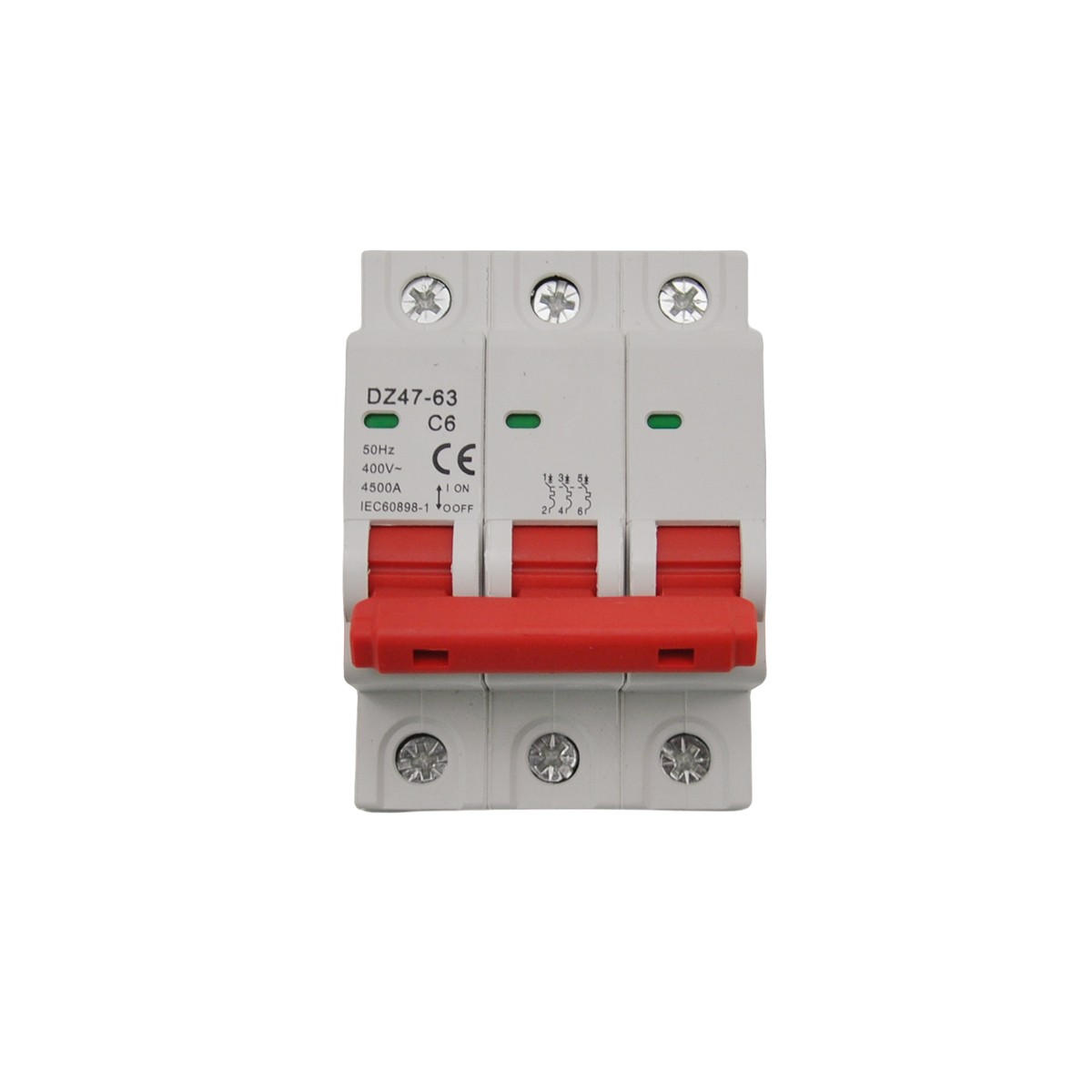 3P AC MCB Mini Circuit Breaker Type C 6 10 16 25 40 50 63 80 100 125Amp 400/500V