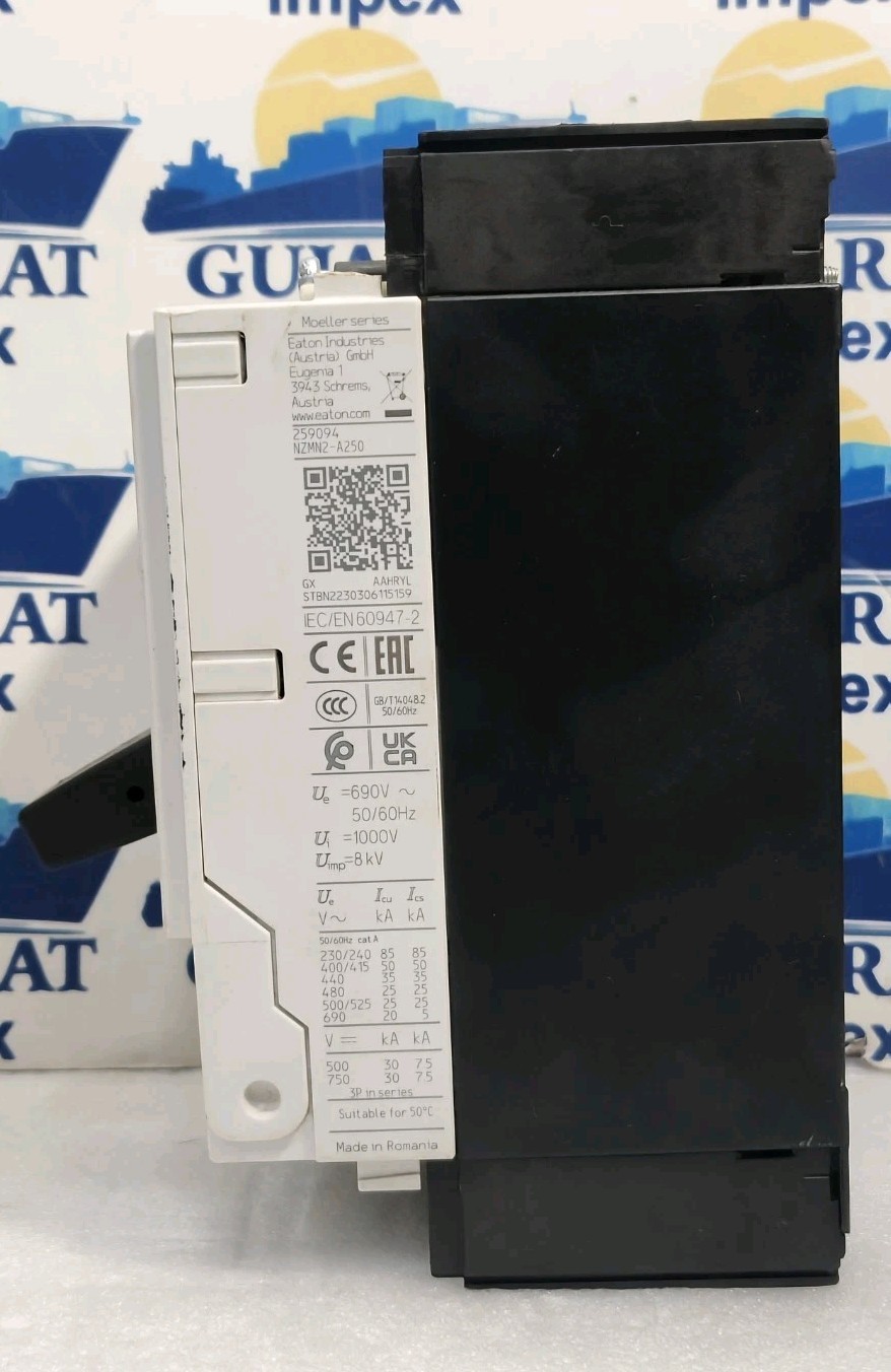 EATON NZM 2 BREAKER NZMN2-A250,NZM2, 250AMP 690Vac 3 POLE MADE ROMANIA TESTED OK