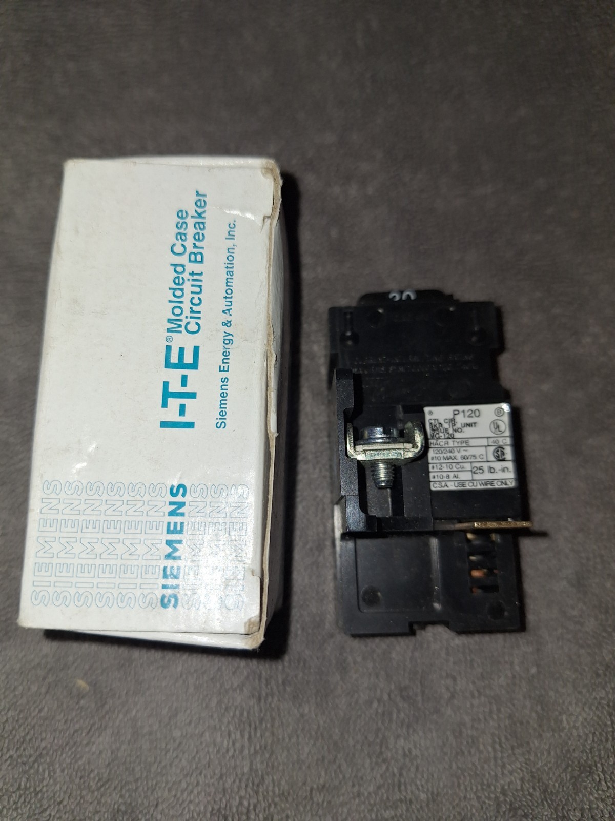 Siemens P120 120V 1-Pole Molded Case Circuit Breaker New Old Stock