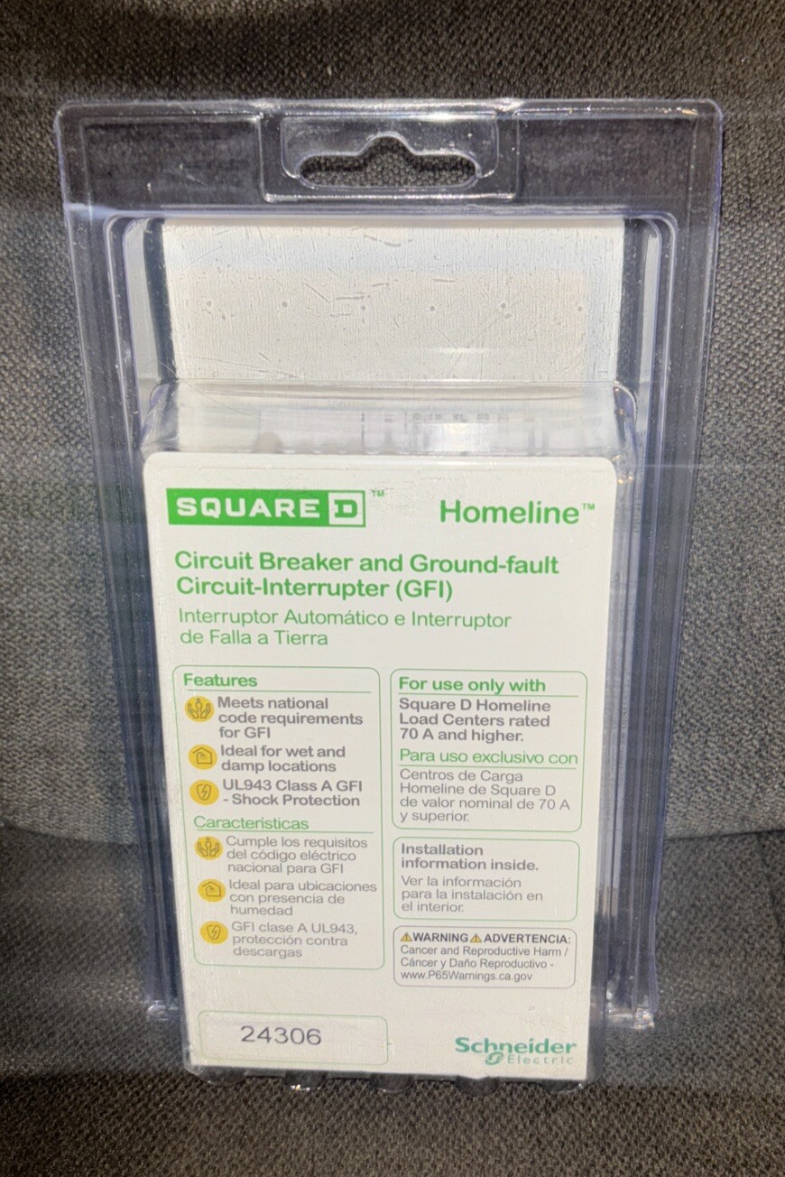 Square D Homeline 20-Amp 2-Pole GFCI Circuit Breaker 🔌Model#{HOM220GFIC}