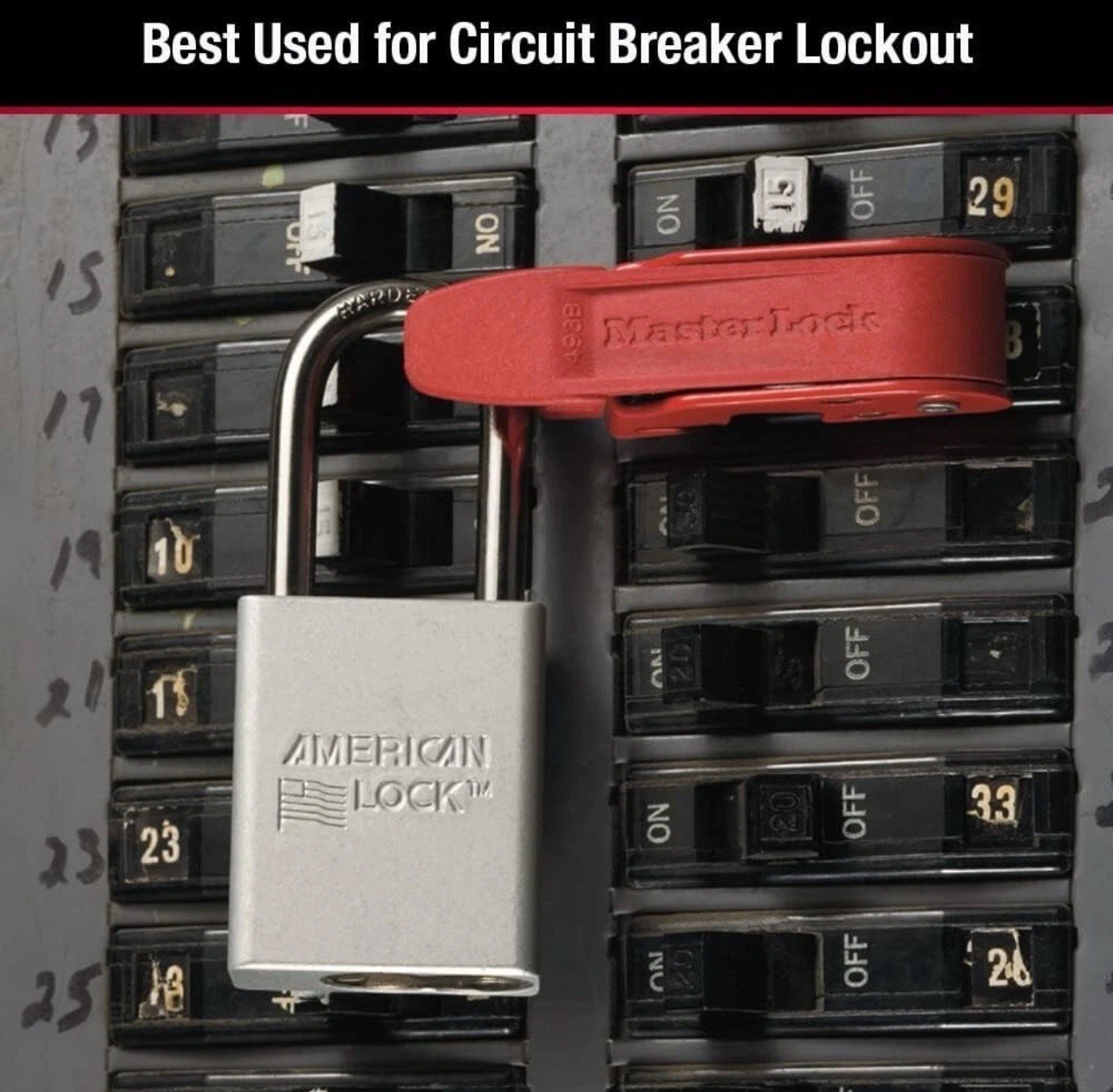 Master Lock 493B Grip Tight Single Pole Breaker Lockout Steel Clamp-On
