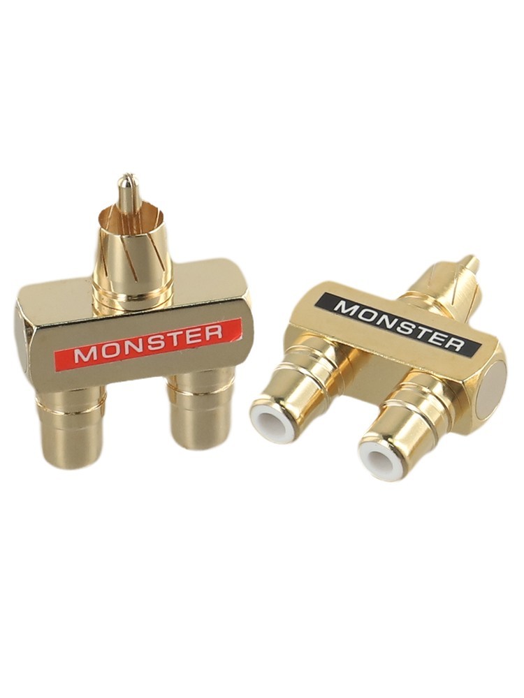 Y Splitter Adapter Copper Gold Plated Metal Parts 2pcs Accessory Audio