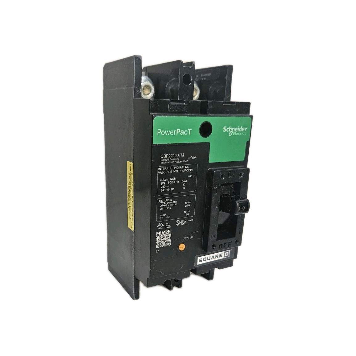 POWERPACT Square D 100Amp 2 pole circuit breaker QBP22100TM