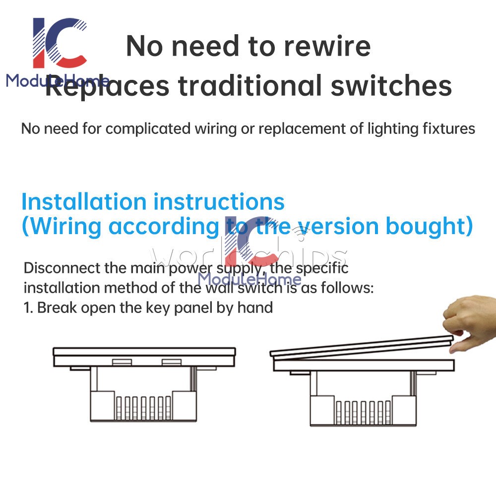 DH-315 Ewelink WiFi Smart Switch Light Control Panel Remote Control Wall Switch