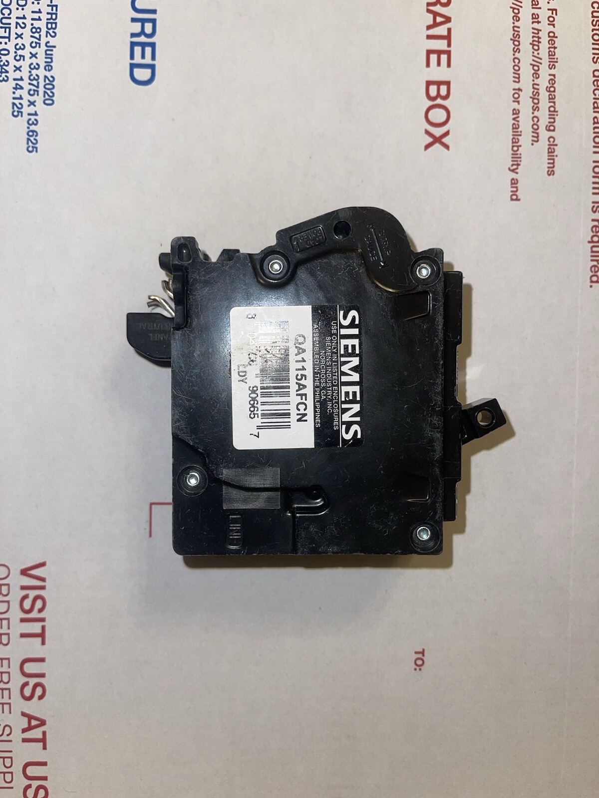 QA115AFCN LOT OF 10 SIEMENS 15A ARC-FAULT AFCI PLUG ON NEUTRAL NO PIGTAIL WIRE