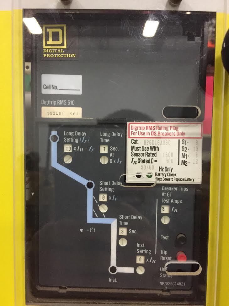 Square D DS-416 1600A MO/DO LSI Air Circuit Breaker