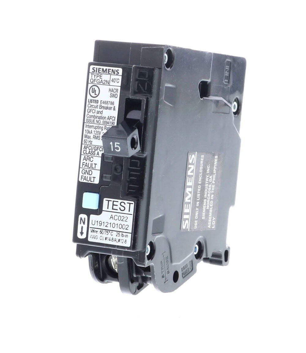 Q115DFN – Siemens Plug-In 120/240V 15A 1 pole circuit breaker 10kA@120V