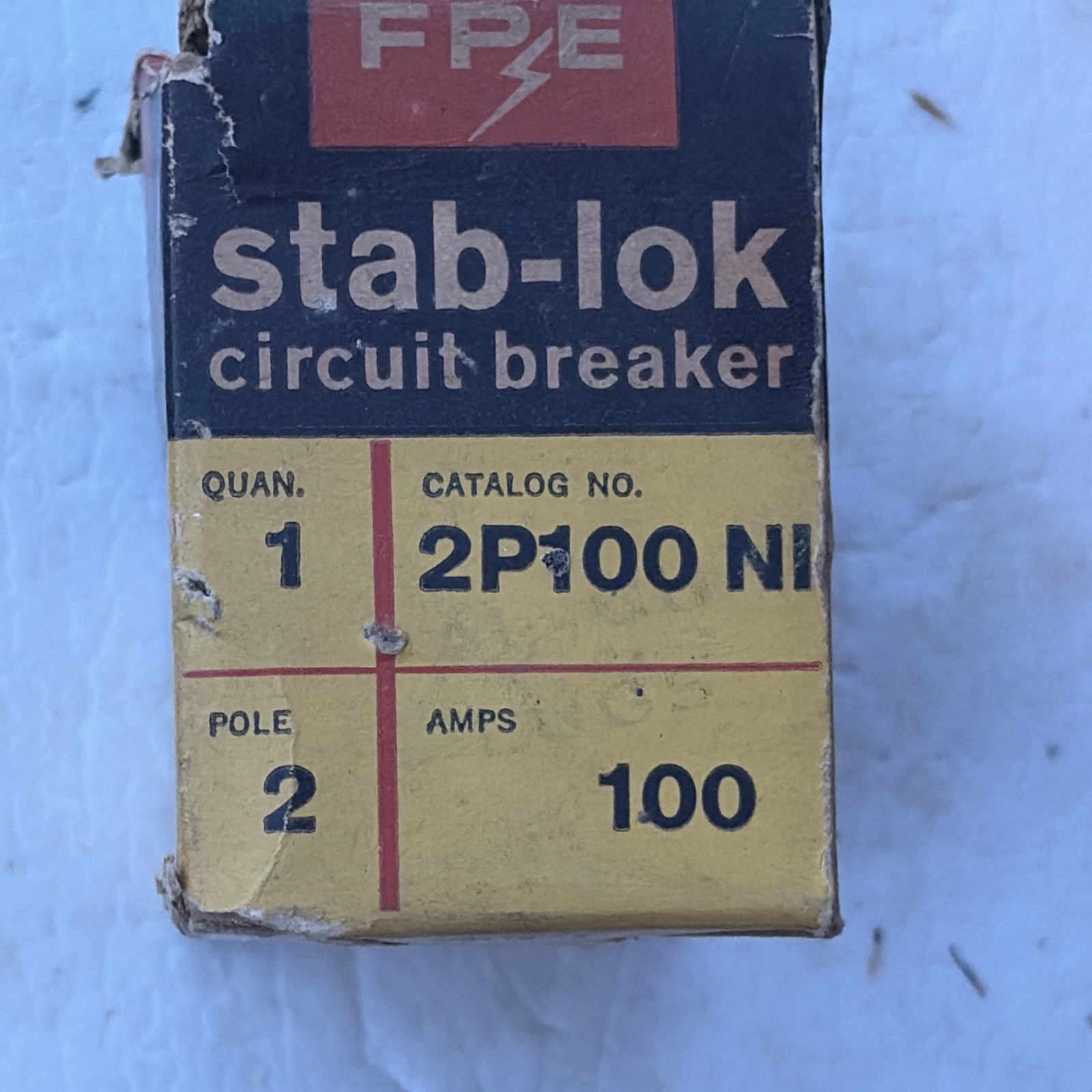 FEDERAL PACIFIC NA2100 2P 100 AMP TYPE NA STAB LOK MAIN FPE NA22100 2NA100 New!!