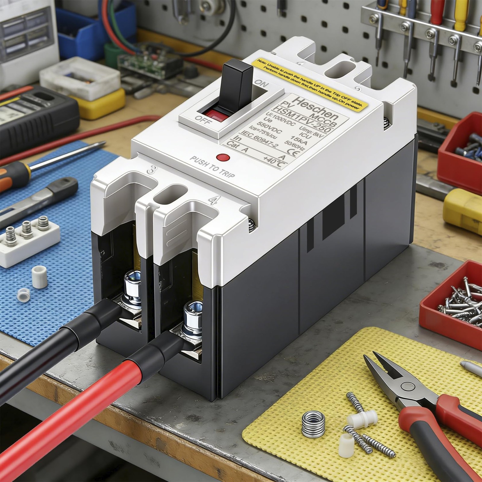 Heschen DC Molded Case Circuit Breaker MCCB, HSM1PV-250, 2 Poles, DC550V Photovo