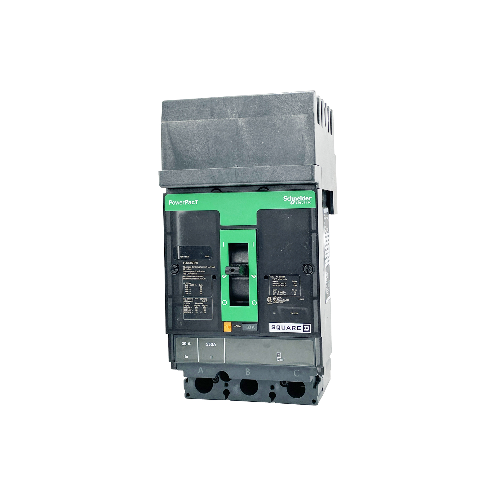 NEW – SQUARE D – HJA36030 – CIRCUIT BREAKER – PowerPacT H, 30A, 3 pole, 600VAC