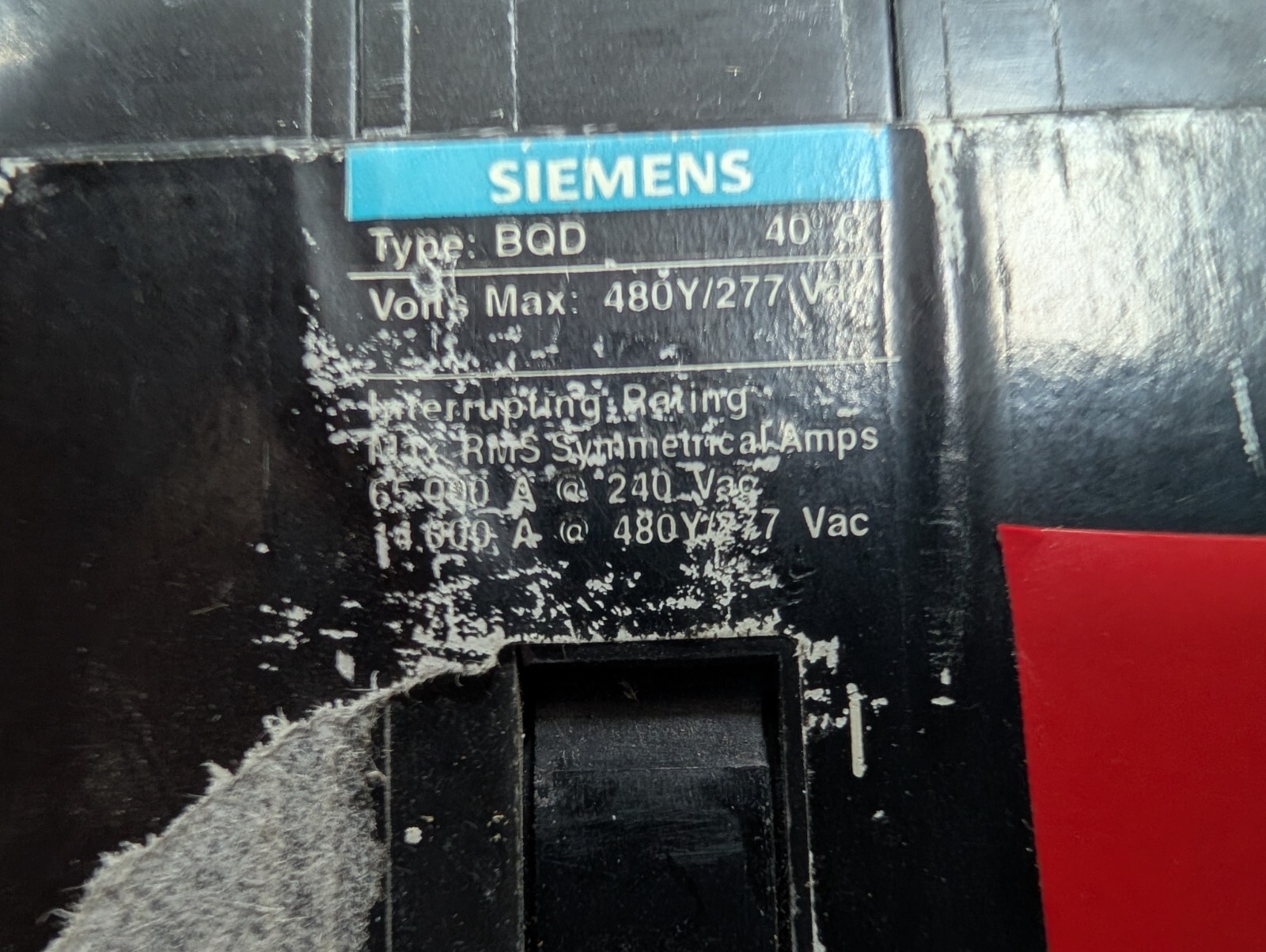 🤪 SIEMENS 40 AMP CIRCUIT BREAKER 480/277 VAC 3 POLE SD-9282