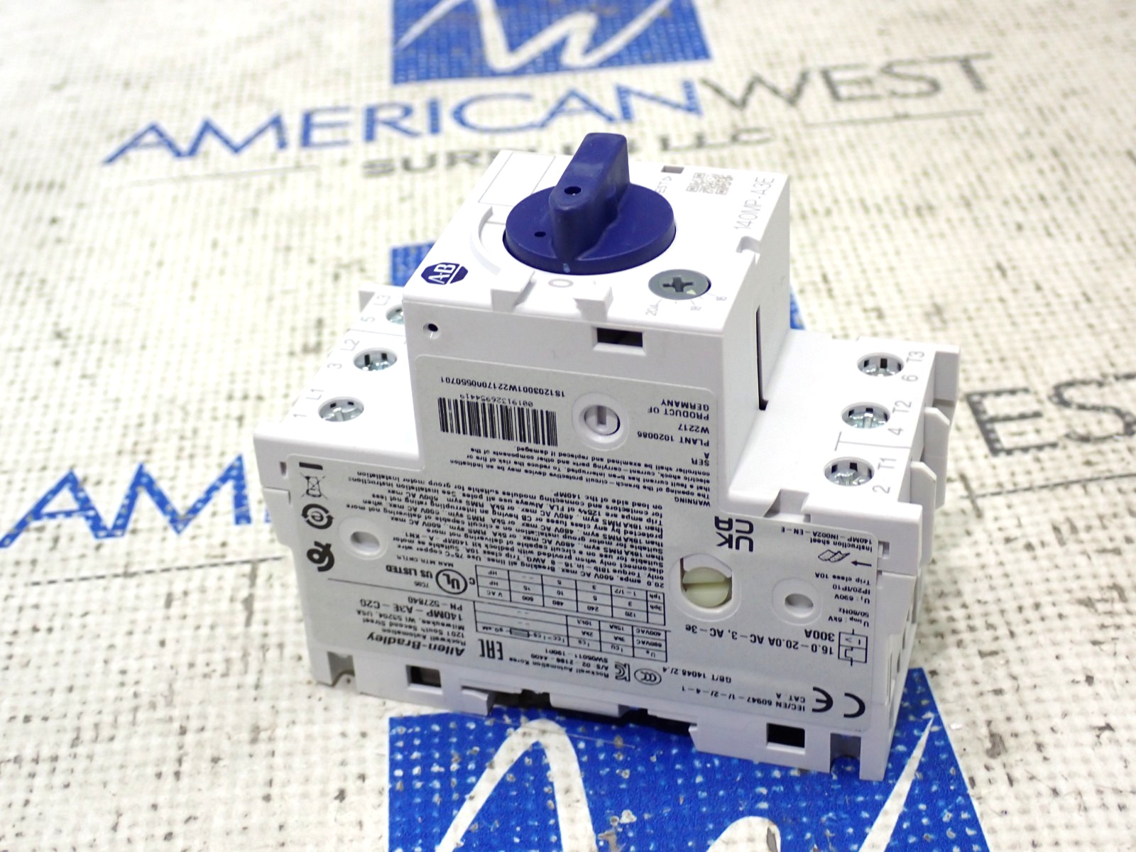 New Allen Bradley 140MP-A3E-C20 16-20 Amp Motor Protection Circuit Breaker