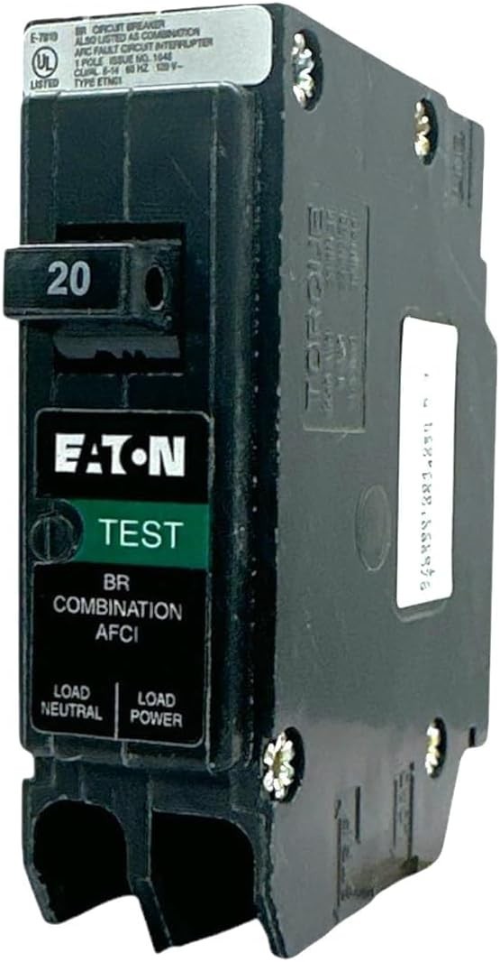 20 amps Combination AFCI Single Pole Circuit Breaker, Black