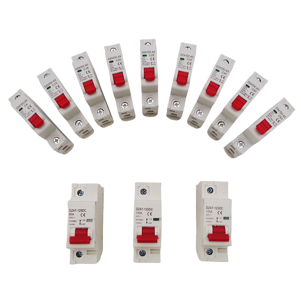 Solar DC Mini Circuit Breaker 1P MCB 6/10/16/25/32/40/50/63/80/100/125Amp