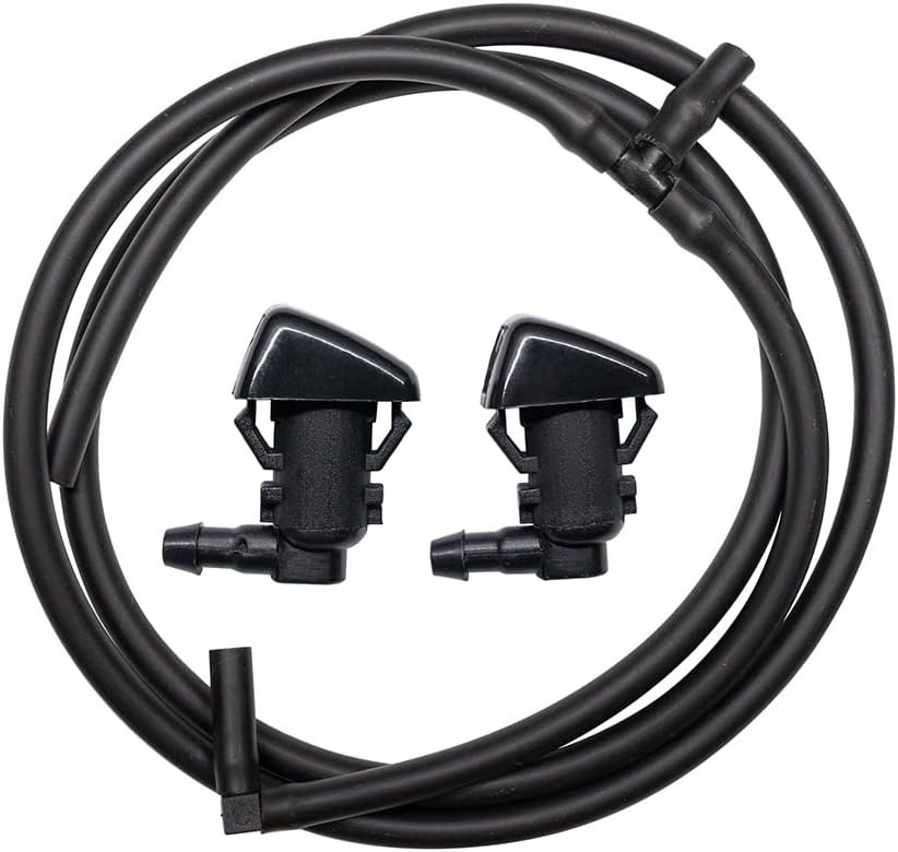 Direct Replacement Adjustable Windshield Wiper Nozzle & Fluid Hose kit, Compatib