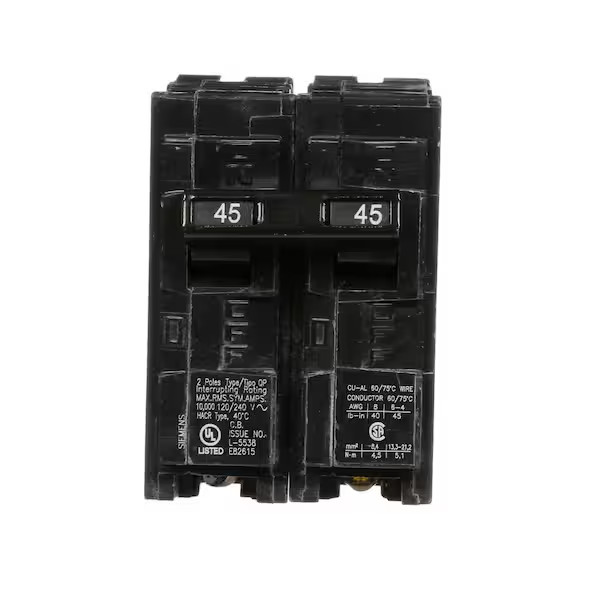 Siemens 45 Amp Double-Pole Type QP Circuit Breaker SHIPS SAME DAY!