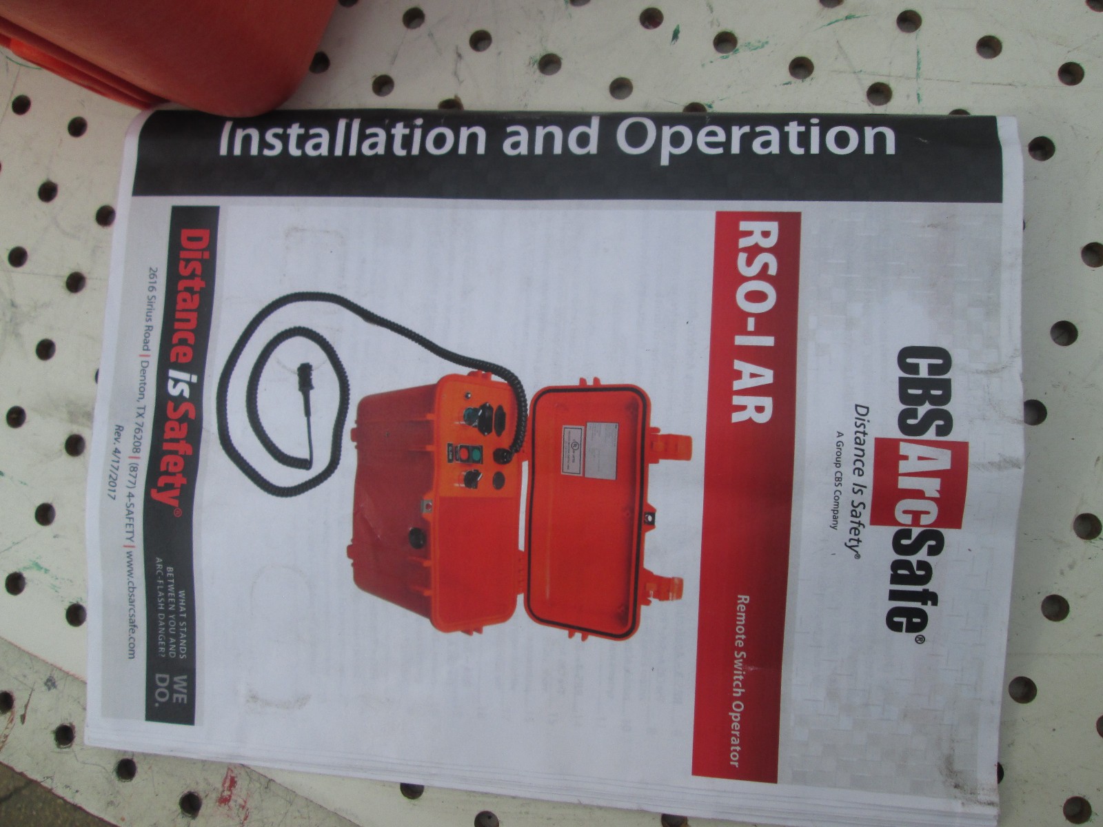 CBS ArcSafe Remote Switch Operator RSO-I-AR Enclosed Control Panel NewCondition