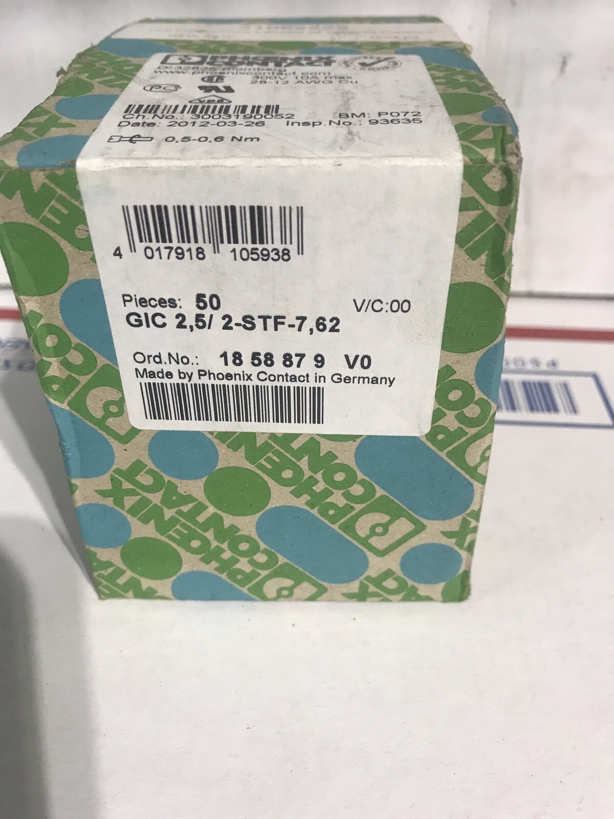 phoenix contact 28-12 AWG 2,5 2-STF-7,62 300V 10A PCB CONNECTOR 7.62MM