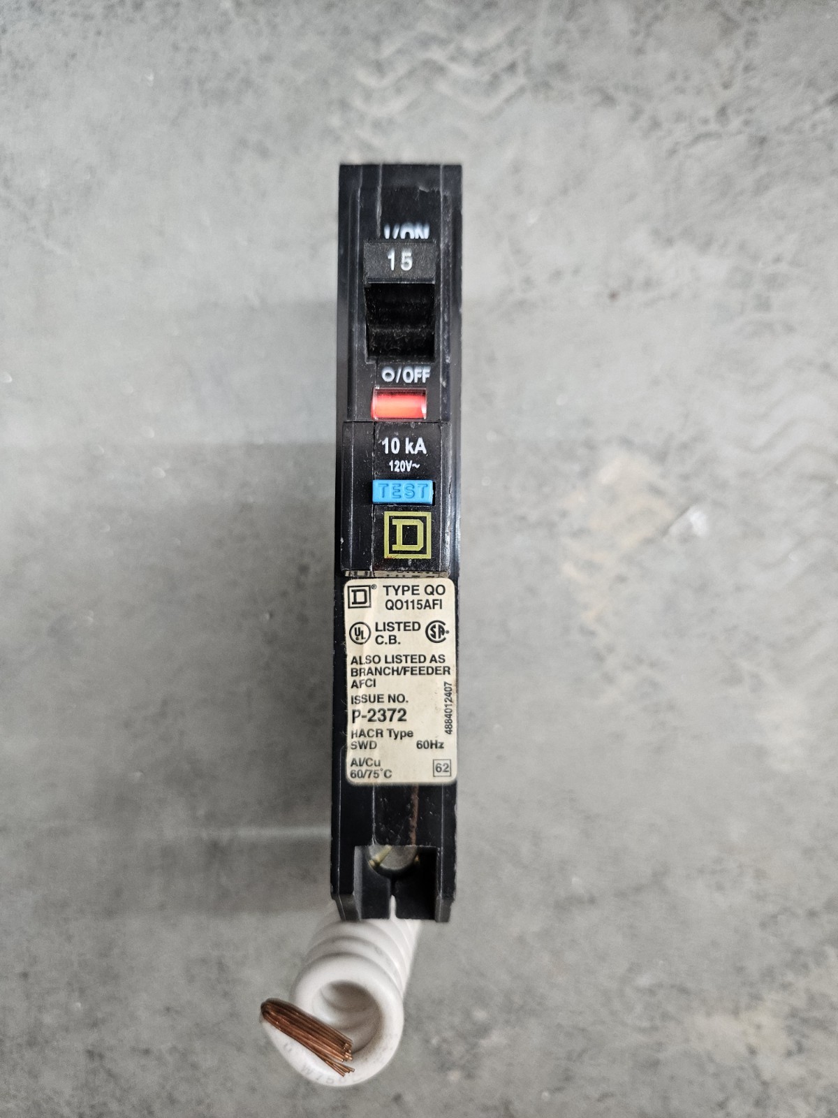 Square D QO115AFI 120V Circuit Breaker 15A