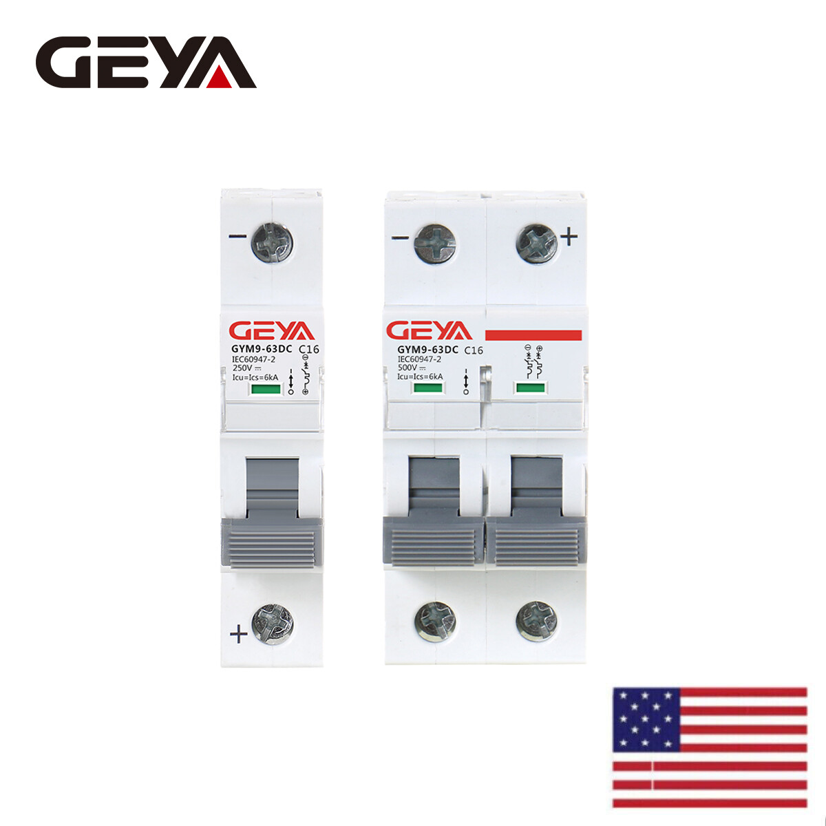 GEYA Solar DC Mini Circuit Breaker 1/2P MCB 6/10/16/25/32/40/50/63/80/100/125Amp