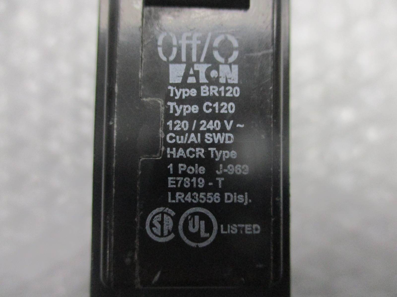 CUTLER HAMMER BR120C120 BREAKER 1POLE 20AMP NSNP