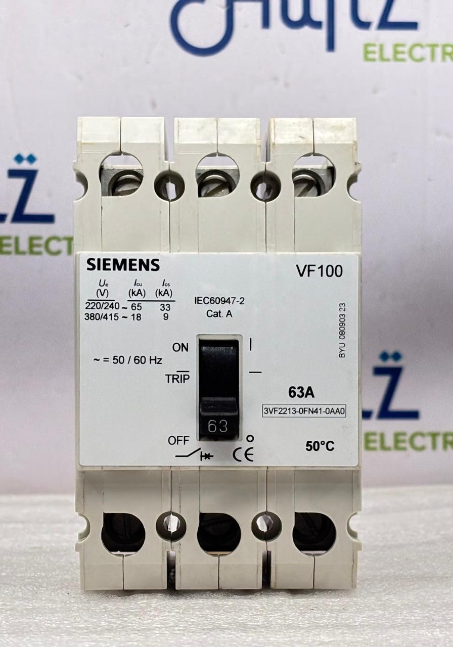 SIEMENS 3VF2213-0FN41-0AA0 CIRCUIT BREAKER 63 A 3 POLE 220VAC 65KA FREE SHIPPING