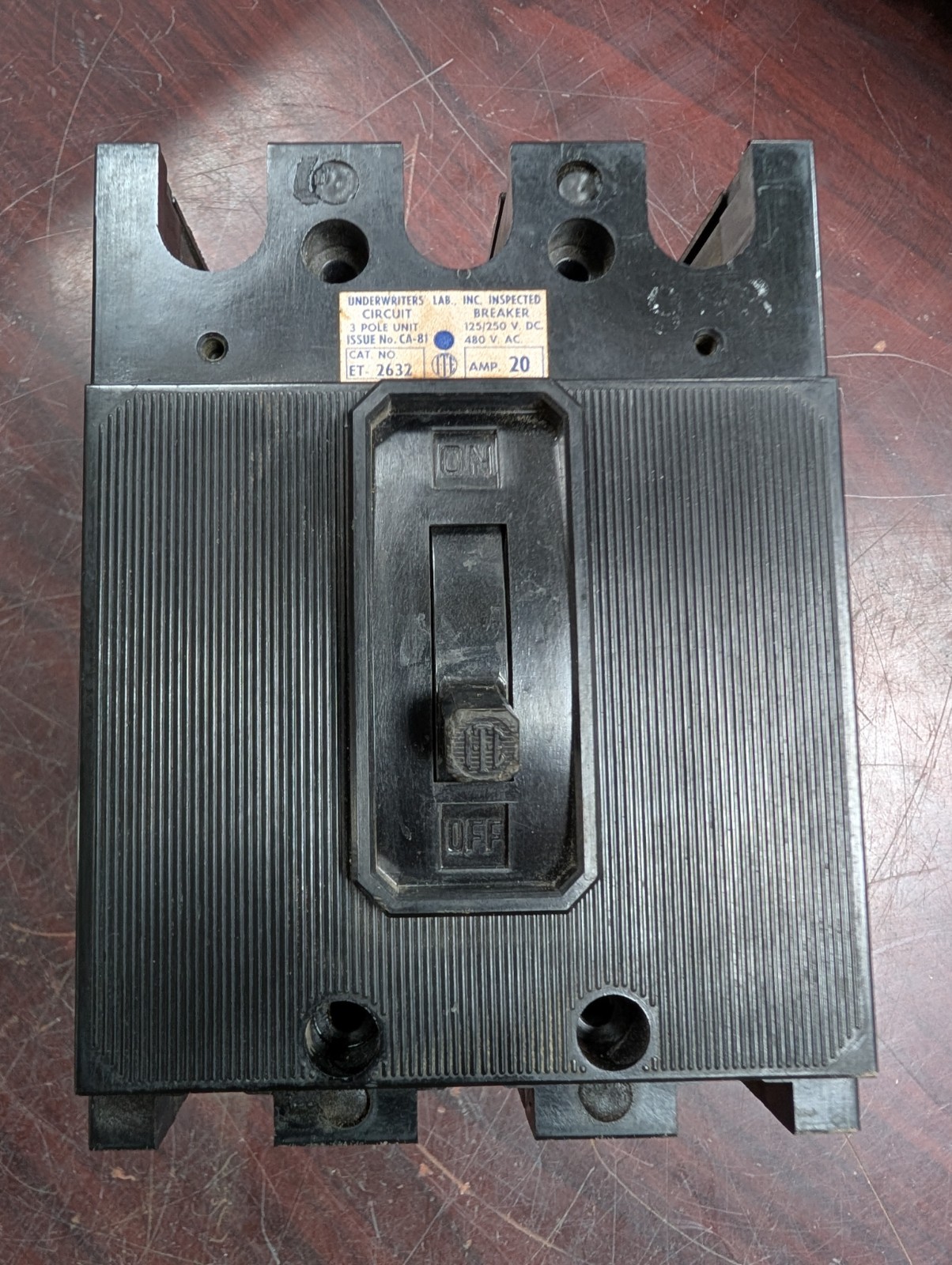 🤪 ITE 20 AMP CIRCUIT BREAKER 480 VAC 3 POLE ET2632