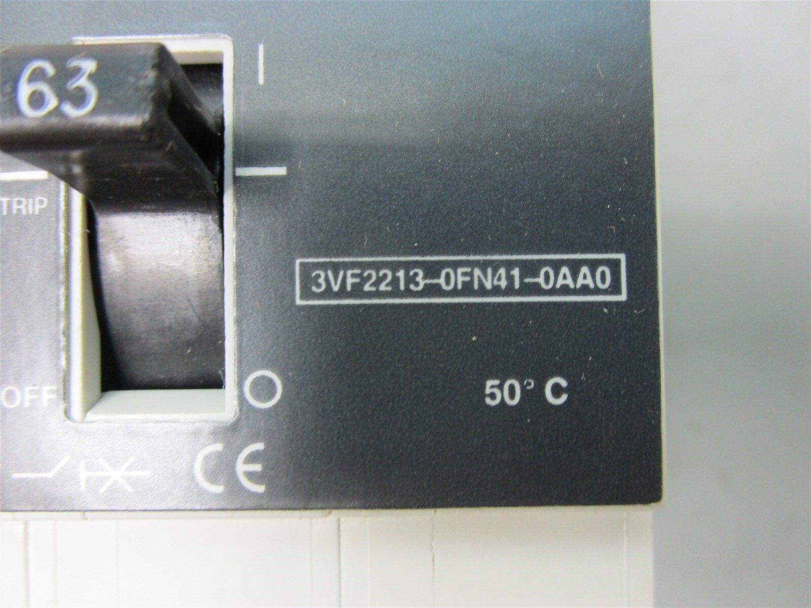 Siemens 3VF2213-0FN41-0AA0 63 AMP 3P 65ka 240-415 VAC VF100 Din Rail Breaker NIB