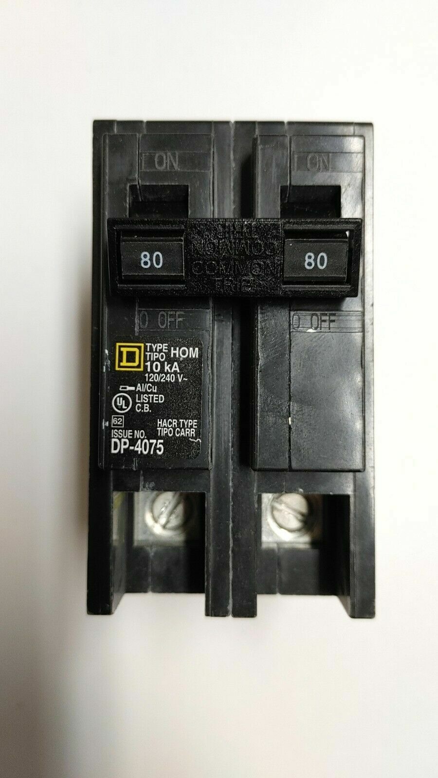 Square D HOM280 2-Pole 80-Amp 120/240V Plug-In Circuit Breaker