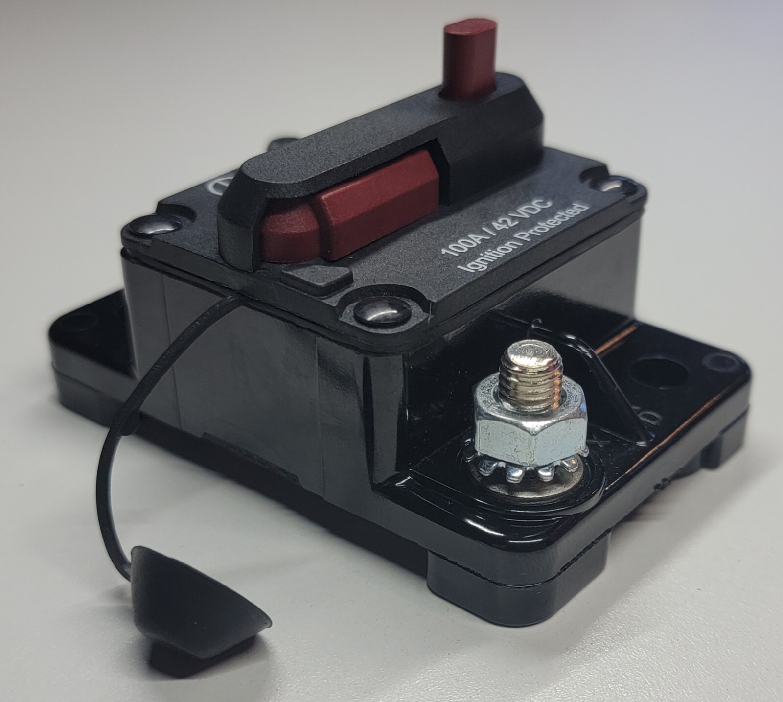 Optifuse Waterproof High Amp Circuit Breaker 100A 42V D.C. Manual Reset 153100