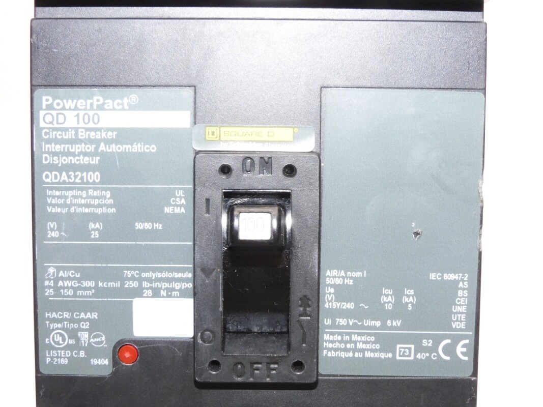 SQUARE D QDA32100 240V 100A NSNP