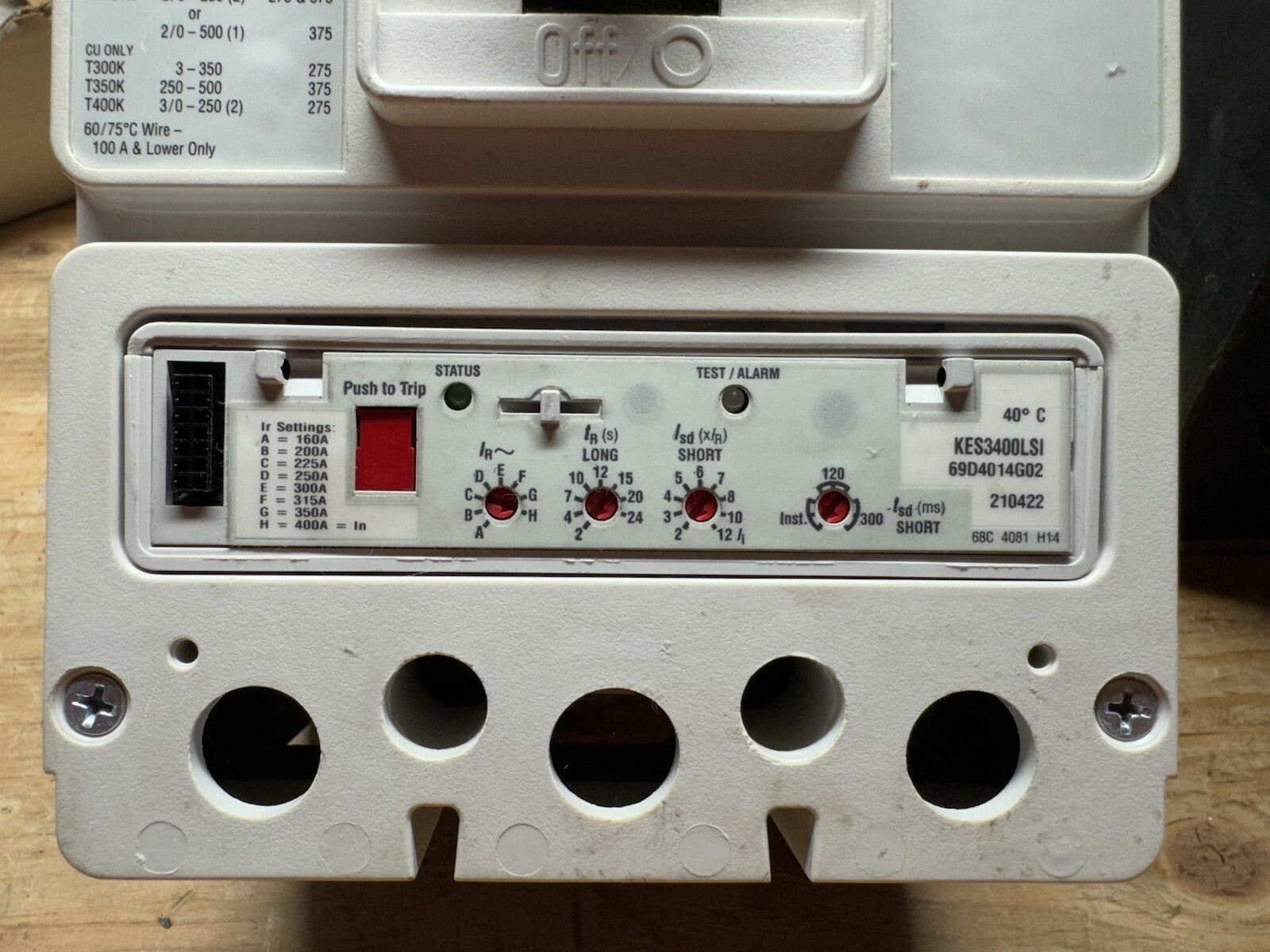 KD3400F EATON Cutler Hammer KD3400 400 Amp 600V with KES3400LSI Trip Unit New