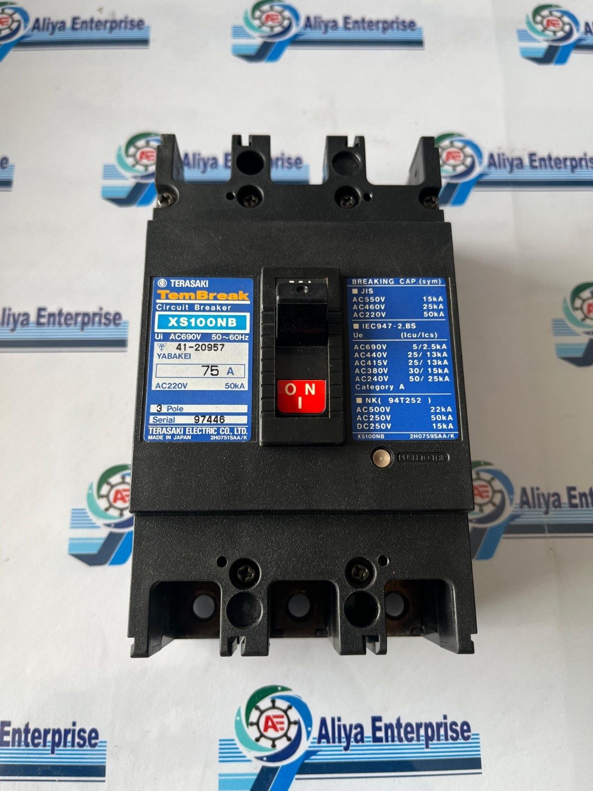 TERASAKI XS100NS 75A 3POLE CIRCUIT BREAKER FREE FAST SHIPPING MADE IN JAPAN