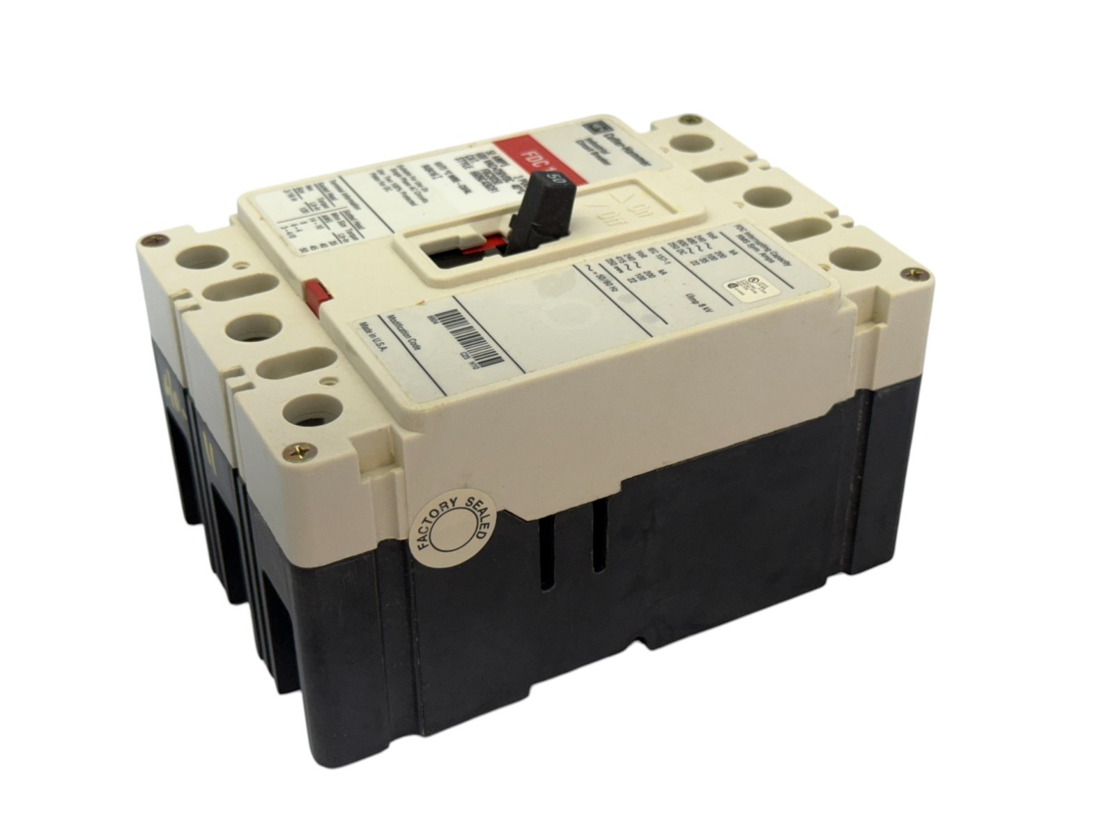 CUTLER HAMMER FDC3050 50A 3-PHASE 3-POLE 600V 100KA F-FRAME CIRCUIT BREAKER NEW