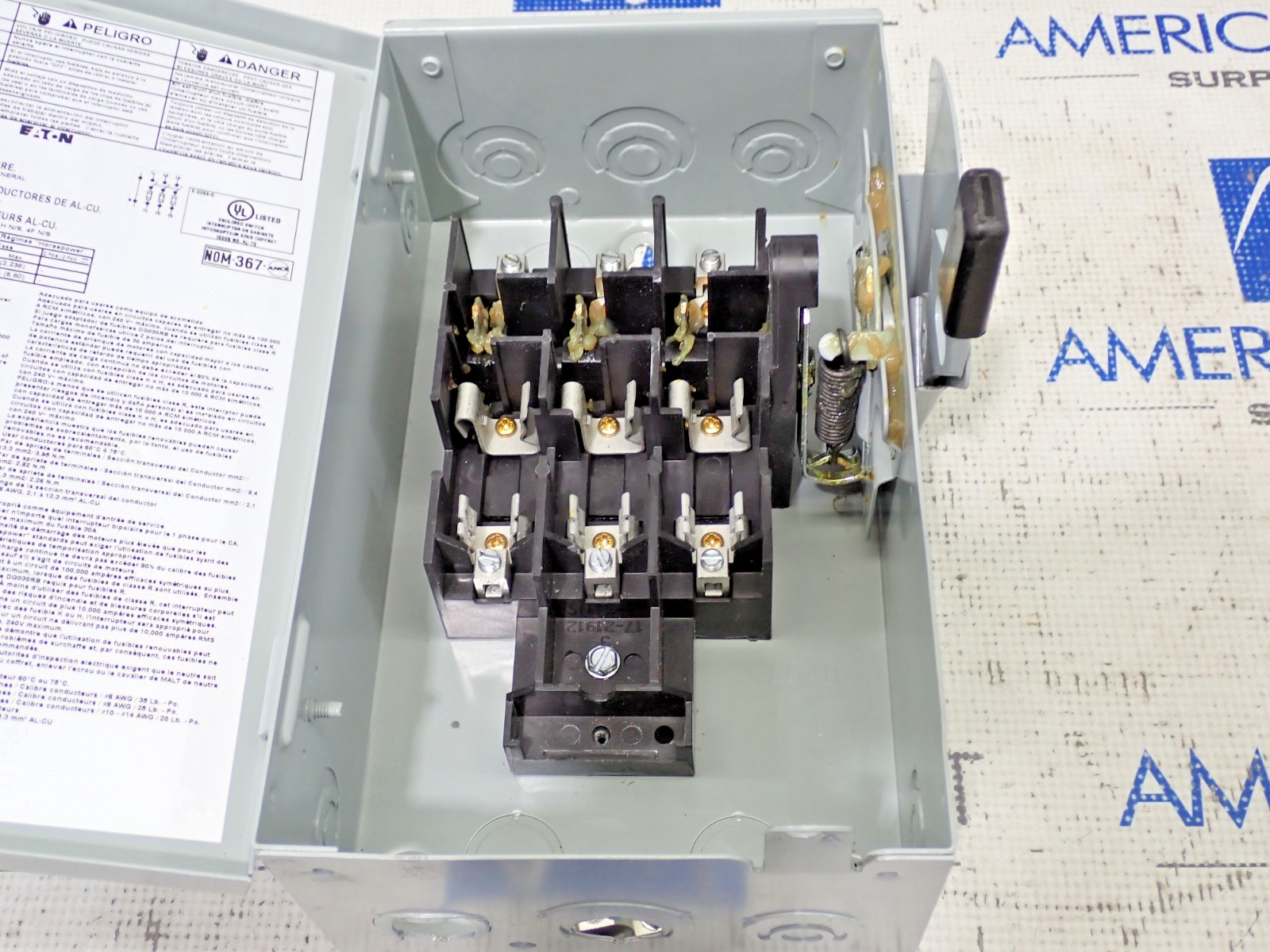 Eaton DG321NGB Disconnect Fusible 30 Amp 240V NEMA 1 Tested D890
