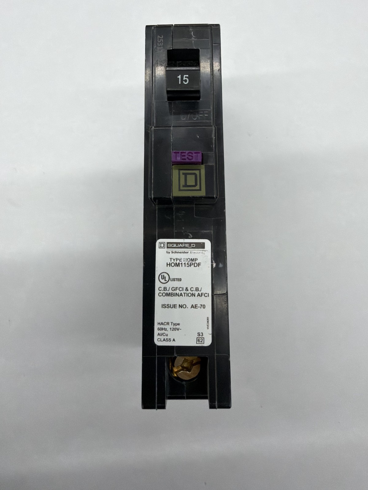 Square D HOM115PDF – 15A – AFCI/GFCI Circuit Breaker