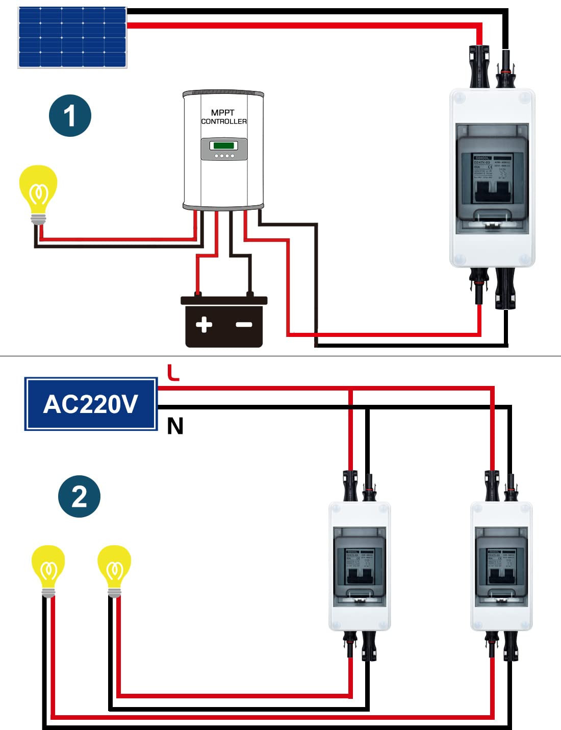 60 Amp Solar Disconnect Switch Dc Circuit Breaker With Cover Outdoor