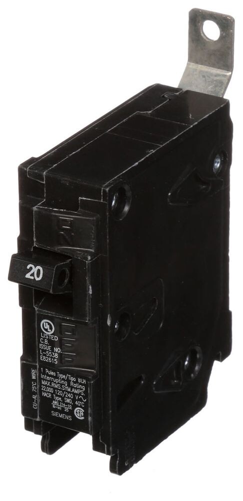 Siemens B120H Miniature Circuit Breakers (MCBs) 1P 20A 120V