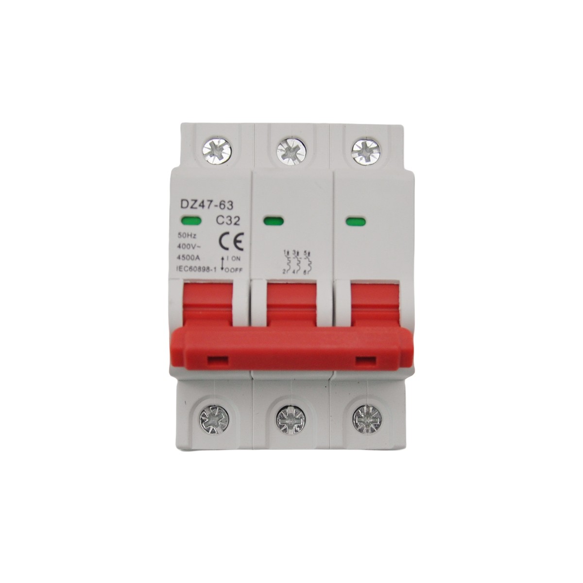 3P AC MCB Mini Circuit Breaker Type C 6 10 16 25 40 50 63 80 100 125Amp 400/500V