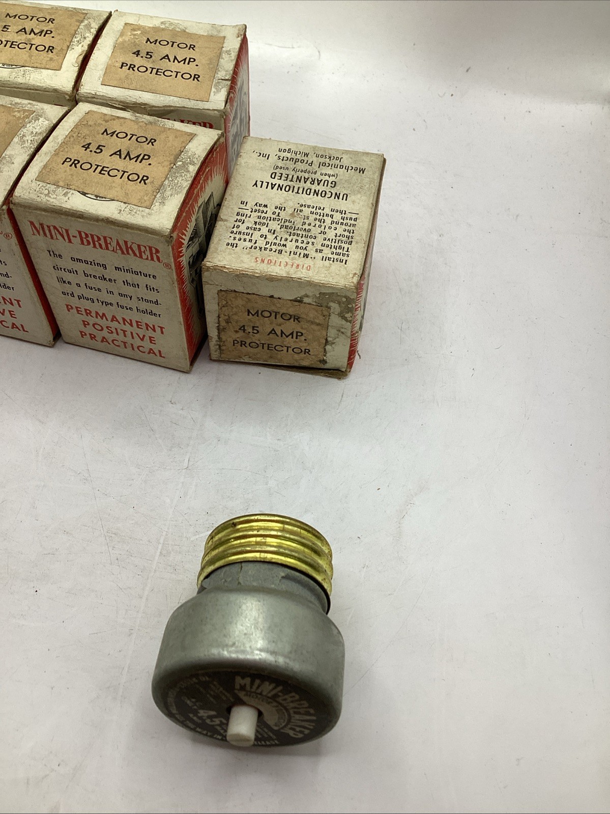 Used Lot Of 5 4.5 Amp Mini Breaker screw in fuse Motor Protector