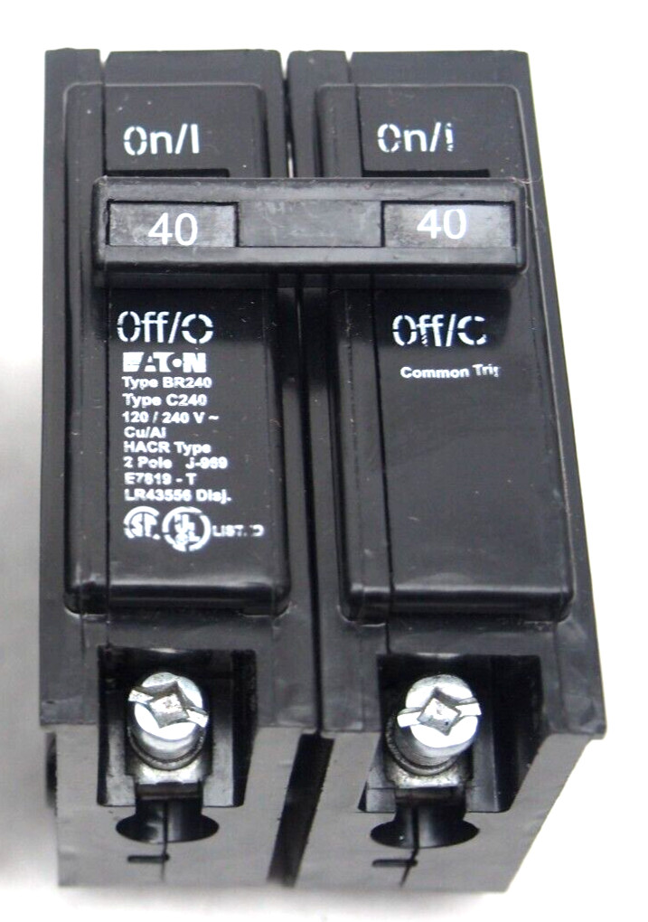 Eaton Cutler Hammer BR240 40Amp 2 Pole Circuit Breaker New NON-CTL HACR Type